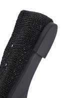 Women's Black Glitter Ballerina | Derimod