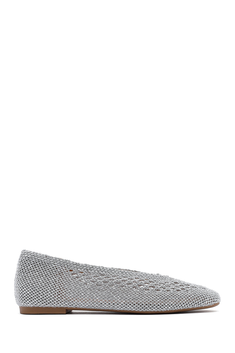 Women's Silver Glitter Ballerina 25SFE45196F | Derimod