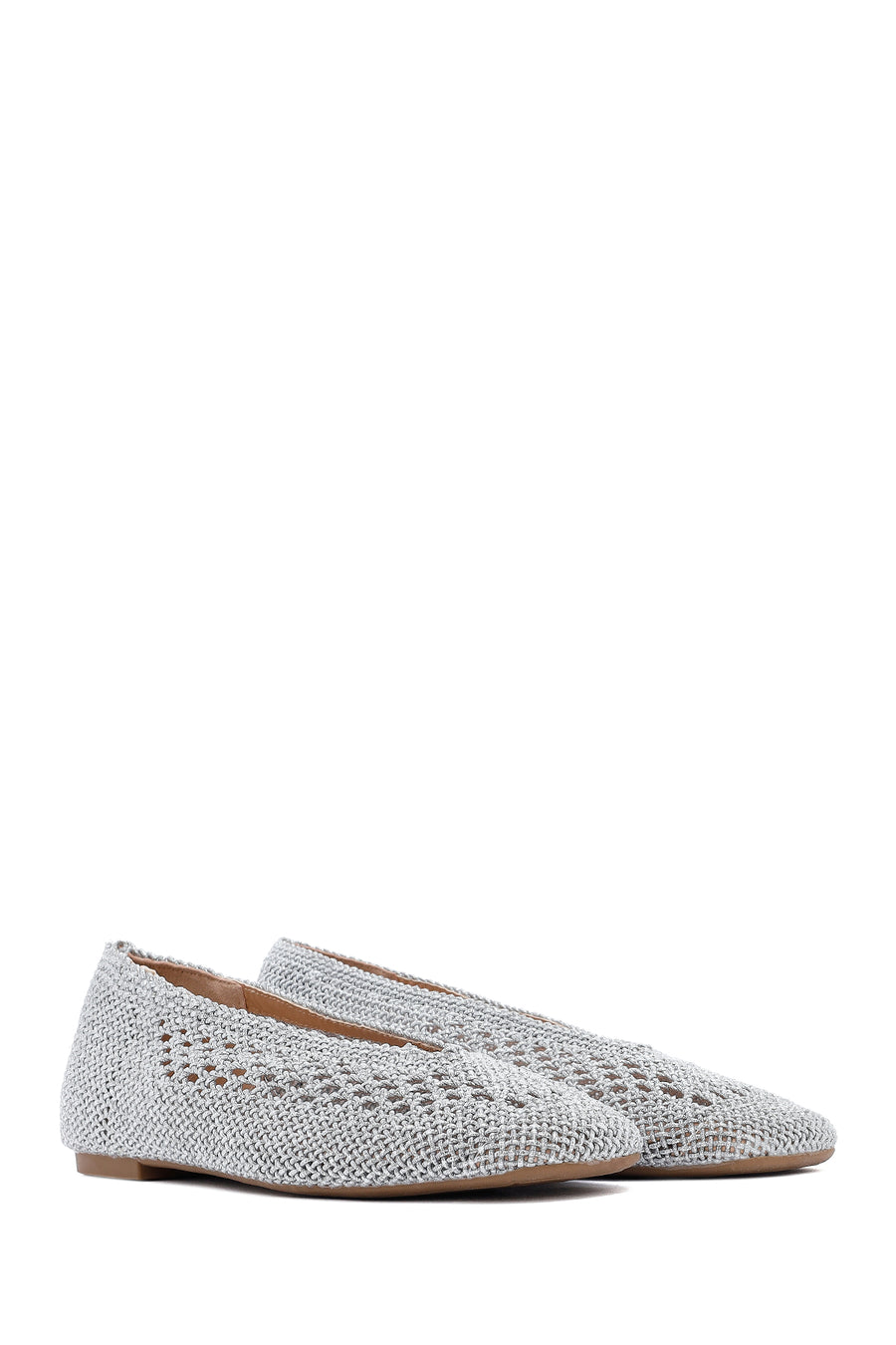 Women's Silver Glitter Ballerina