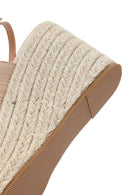 Women's Cream Ankle Buckle Wedge Heel Espadrille Sandals | Derimod
