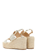 Women's Gold Ankle Buckle Chunky Heel Metallic Sandals | Derimod