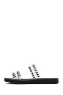 Women's Black Transparent Stone Slippers | Derimod