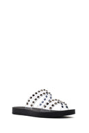 Women's Black Transparent Stone Slippers | Derimod