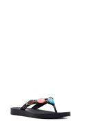 Kadın Siyah Parmak Arası Taşlı Terlik | Derimod