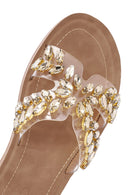 Women's Gold Stone Slippers | Derimod