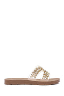Women's Gold Stone Slippers | Derimod