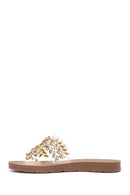 Women's Gold Stone Slippers | Derimod