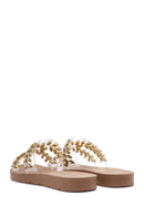 Women's Gold Stone Slippers | Derimod