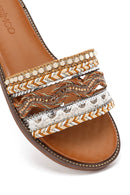 Woman Beige Stone Slippers | Derimod