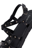 Kadın Siyah Kroko Sandalet | Derimod