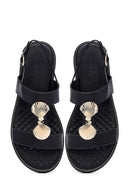 Kadın Siyah Aksesuar Detaylı Sandalet | Derimod