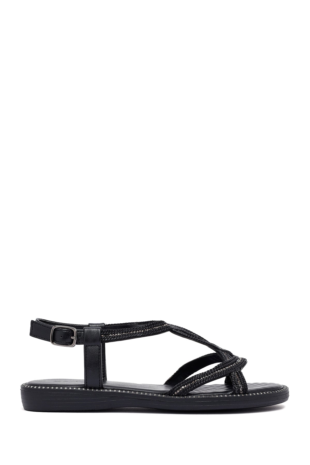 Woman Black Stone Sandals 25SFE464614 | Derimod