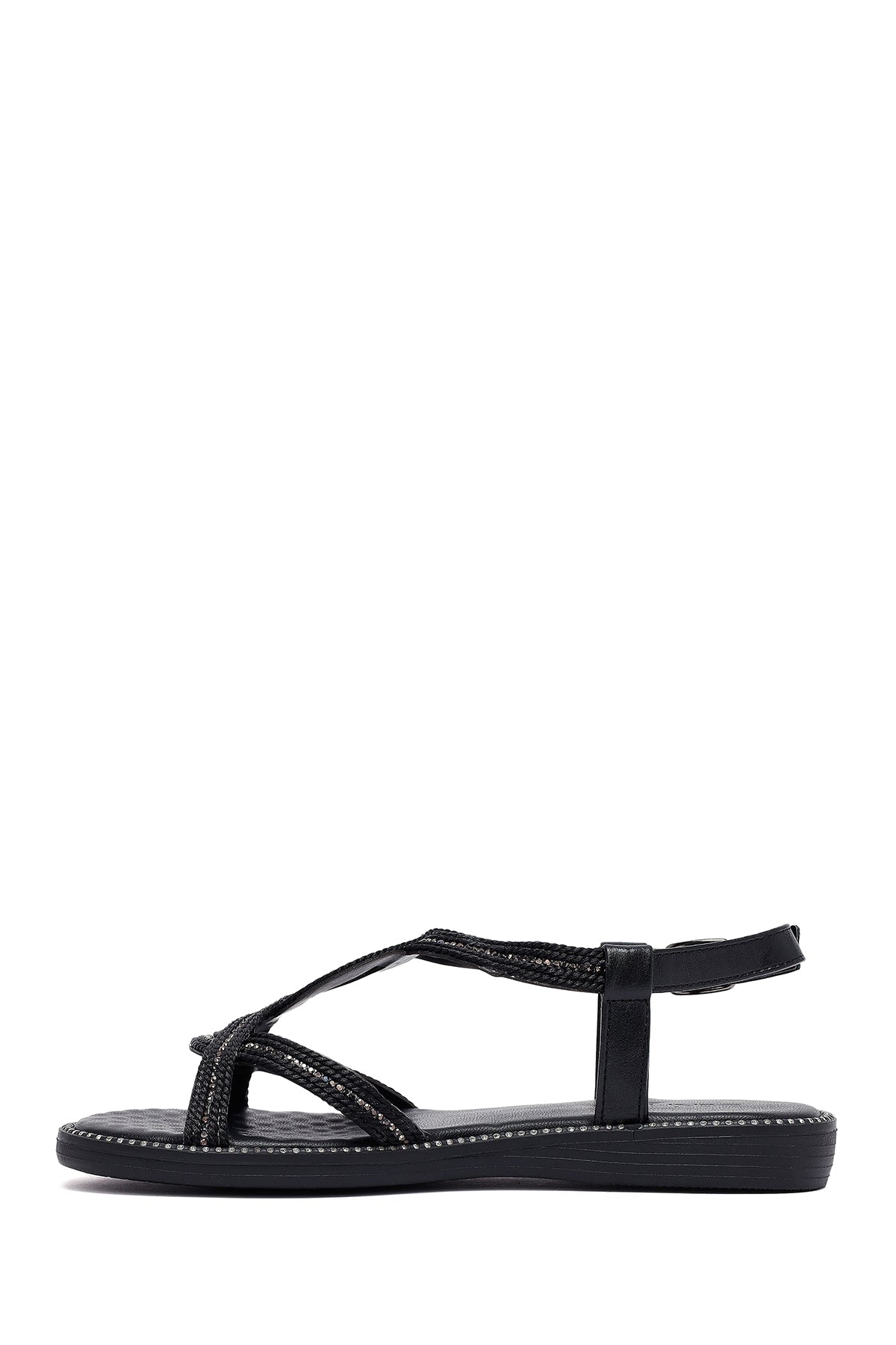 Kadın Siyah Taşlı Sandalet