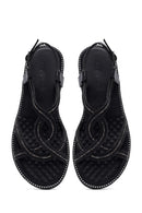 Woman Black Stone Sandals | Derimod
