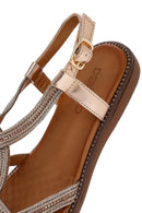 Woman Pink Stone Sandals | Derimod