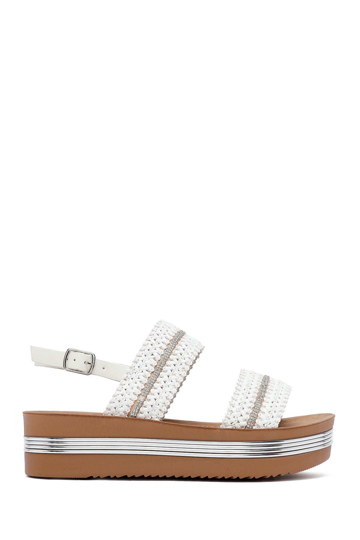 Women's White Thick-Soled Braided Sandals 25SFE464714 | Derimod