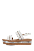 Women's White Thick-Soled Braided Sandals | Derimod