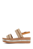 Women's Brown Thick Soled Braided Sandals | Derimod