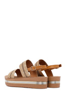 Women's Brown Thick Soled Braided Sandals | Derimod