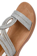Kadın Gümüş Taşlı Sandalet | Derimod