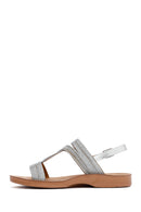 Kadın Gümüş Taşlı Sandalet | Derimod