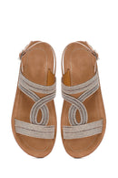 Kadın Pembe Taşlı Sandalet | Derimod