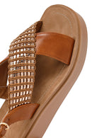 Women's Brown Thick Soled Stoned Sandals | Derimod