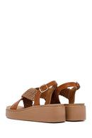 Women's Brown Thick Soled Stoned Sandals | Derimod