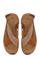 Women's Brown Thick Soled Stoned Sandals | Derimod