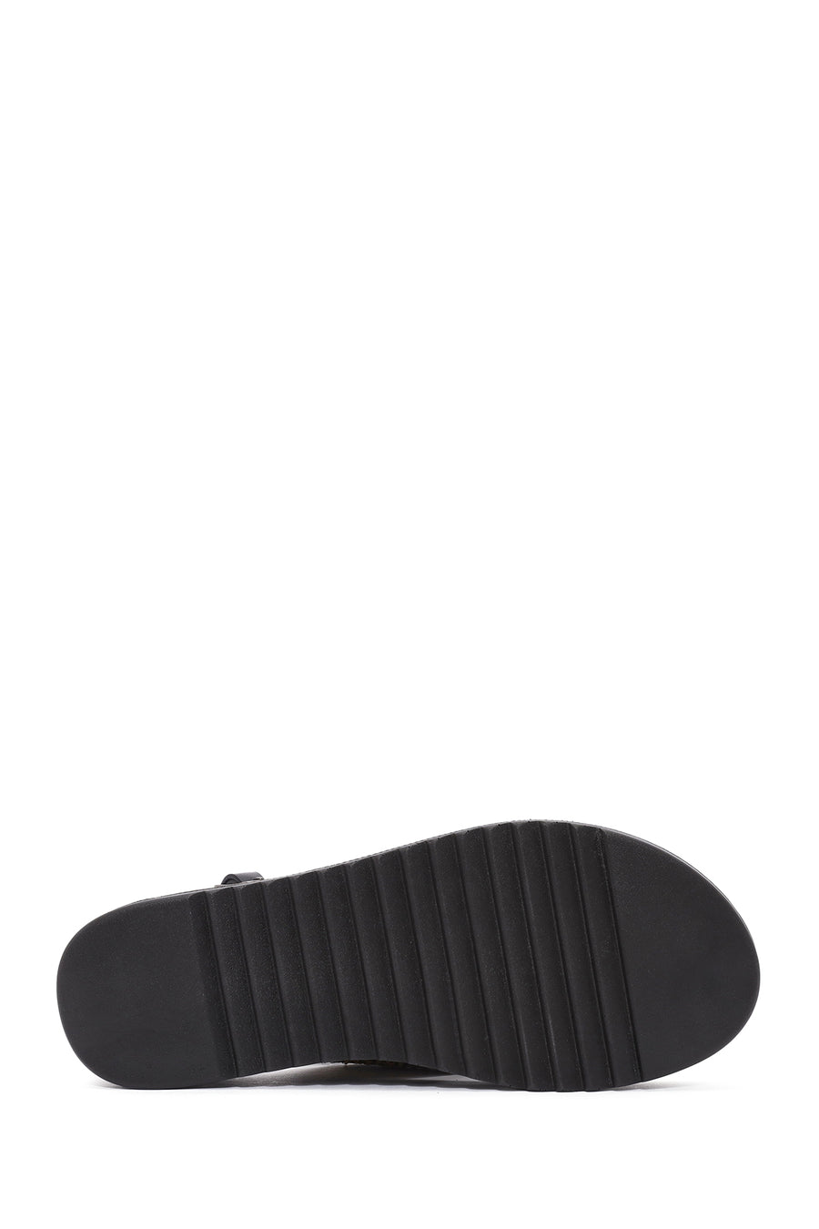 Women's Brown Back Buckle Thick Soled Straw Sandals