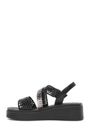 Kadın Siyah Bilekten Tokalı Kalın Tabanlı Sandalet | Derimod