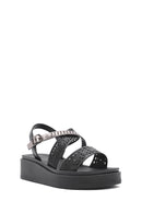 Kadın Siyah Bilekten Tokalı Kalın Tabanlı Sandalet | Derimod