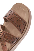 Women's Bronze Ankle Buckle Thick Soled Sandals | Derimod