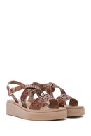 Women's Bronze Ankle Buckle Thick Soled Sandals | Derimod
