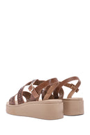 Women's Bronze Ankle Buckle Thick Soled Sandals | Derimod