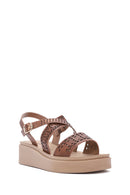 Women's Bronze Ankle Buckle Thick Soled Sandals | Derimod