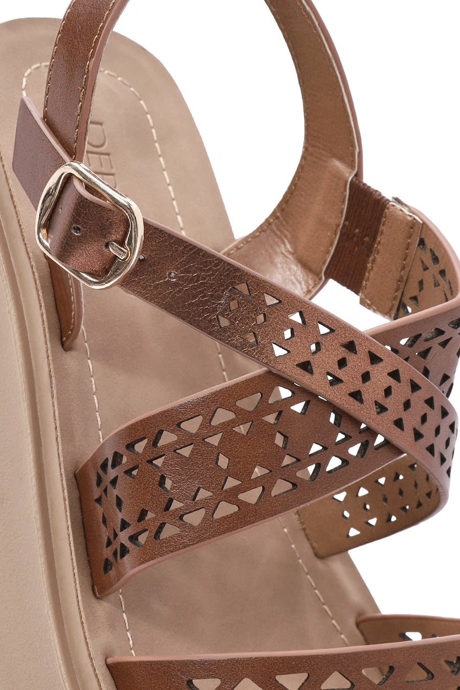 Women's Bronze Ankle Buckle Thick Soled Sandals