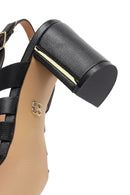 Kadın Siyah Bilekten Tokalı Kalın Topuklu Sandalet | Derimod