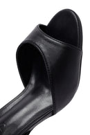 Women's Black Metallic Ankle Buckle Chunky Heel Sandals | Derimod