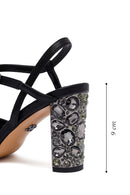 Women's Black Metallic Ankle Buckle Chunky Heel Sandals | Derimod