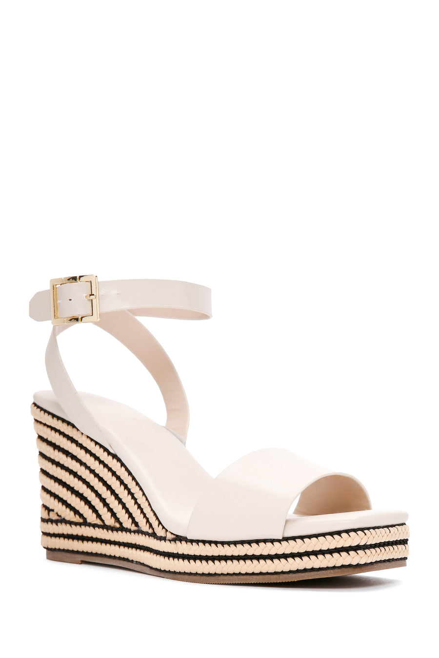 Women's Cream Ankle Strap Wedge Heel Espadrilles
