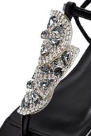 Kadın Siyah Taşlı Parmak Arası Sandalet | Derimod