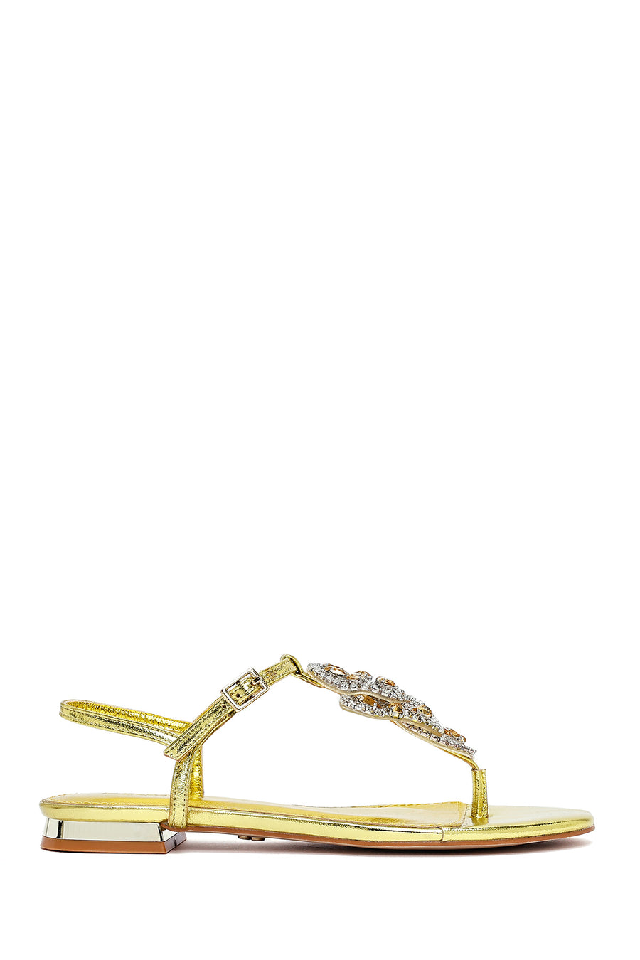 Women's Yellow Stone Flip Flops Sandals 25SFE481032 | Derimod