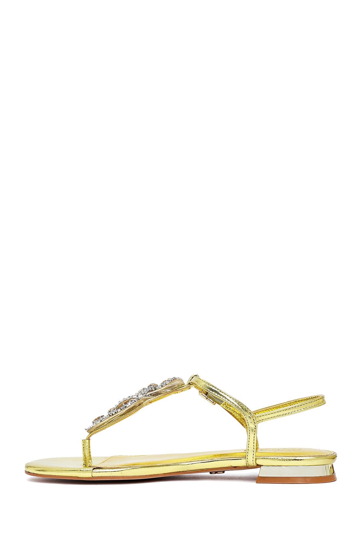 Kadın Sarı Taşlı Parmak Arası Sandalet