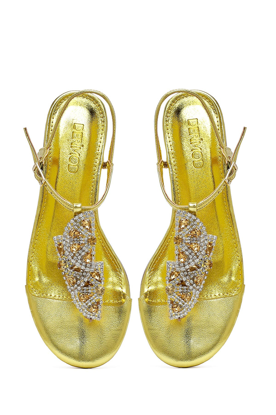 Women's Yellow Stone Flip Flops Sandals