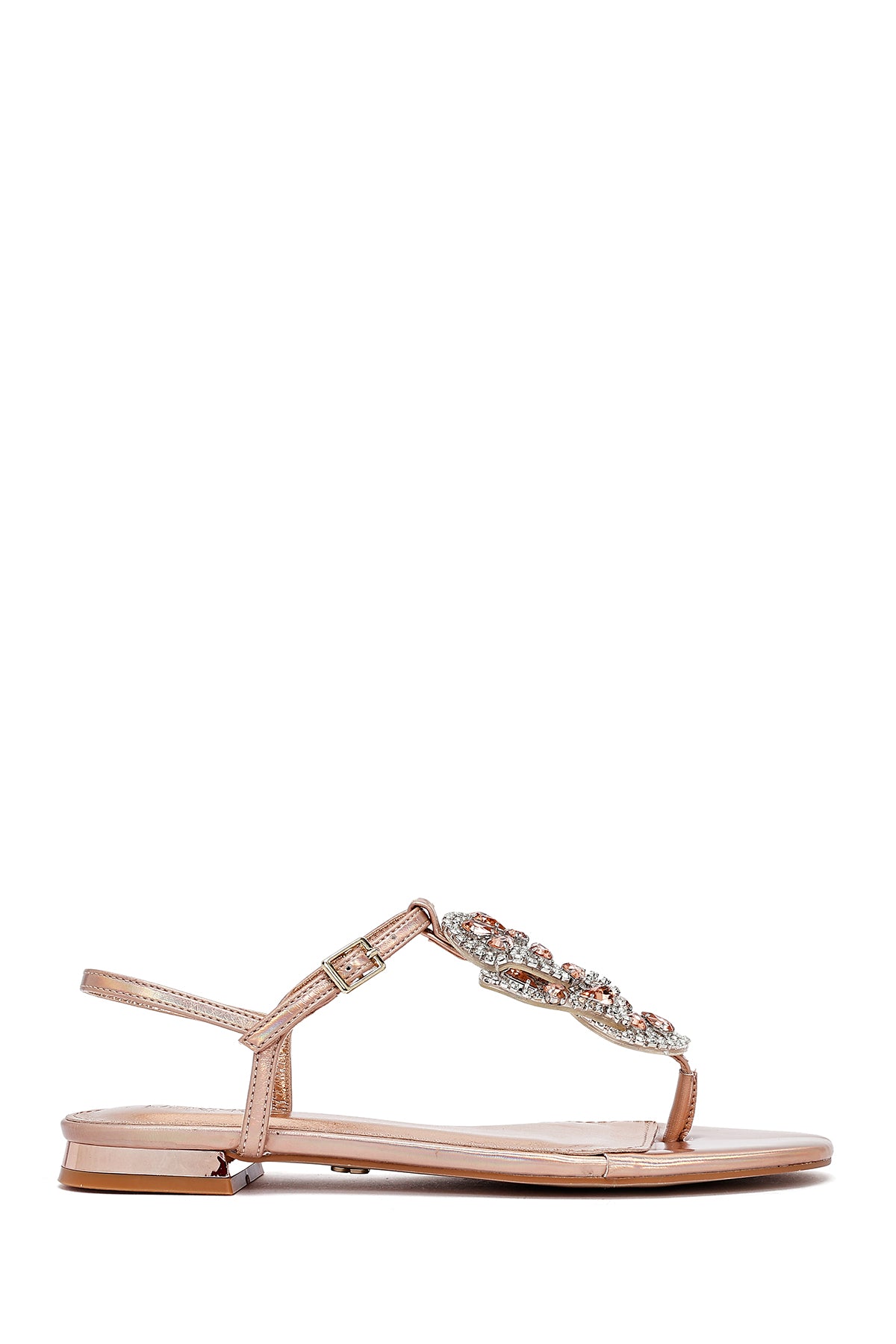 Kadın Pembe Taşlı Parmak Arası Sandalet 25SFE481032 | Derimod