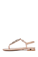 Kadın Pembe Taşlı Parmak Arası Sandalet | Derimod