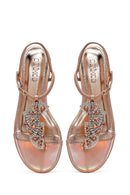 Kadın Pembe Taşlı Parmak Arası Sandalet | Derimod