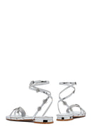 Women's Silver Anklet Buckle Stone Sandals | Derimod