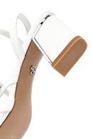 Kadın Beyaz Bilekten Tokalı Kısa Kalın Topuklu Sandalet | Derimod